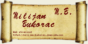 Milijan Bukorac vizit kartica